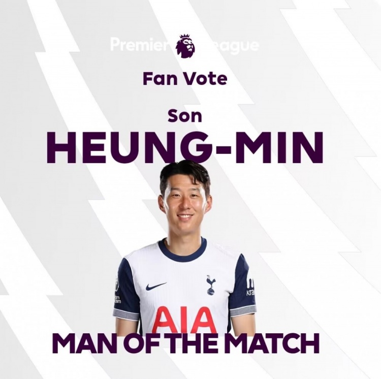 1球2助攻！英超 官方：孫興慜當選熱刺5-0南安普頓全場(chǎng)最佳